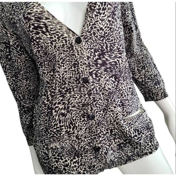 NWT Jones New York Animal Print Cardigan Large - Picture 4 of 9